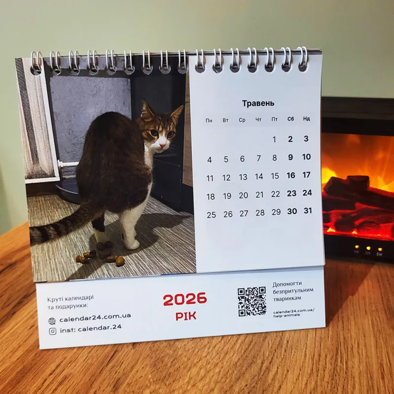 Настільний календар "Срущі коти 2026"